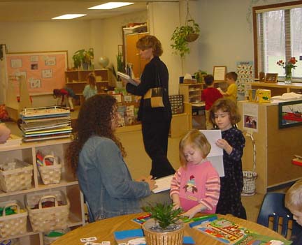 During morning observation time participants are in the classroom with the children.
